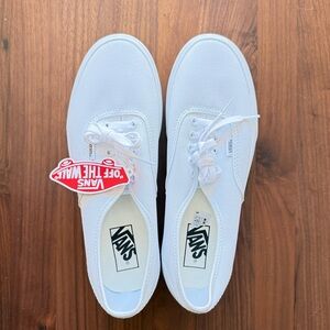 VANS Authentic Platform True White Lace-Up Sneakers